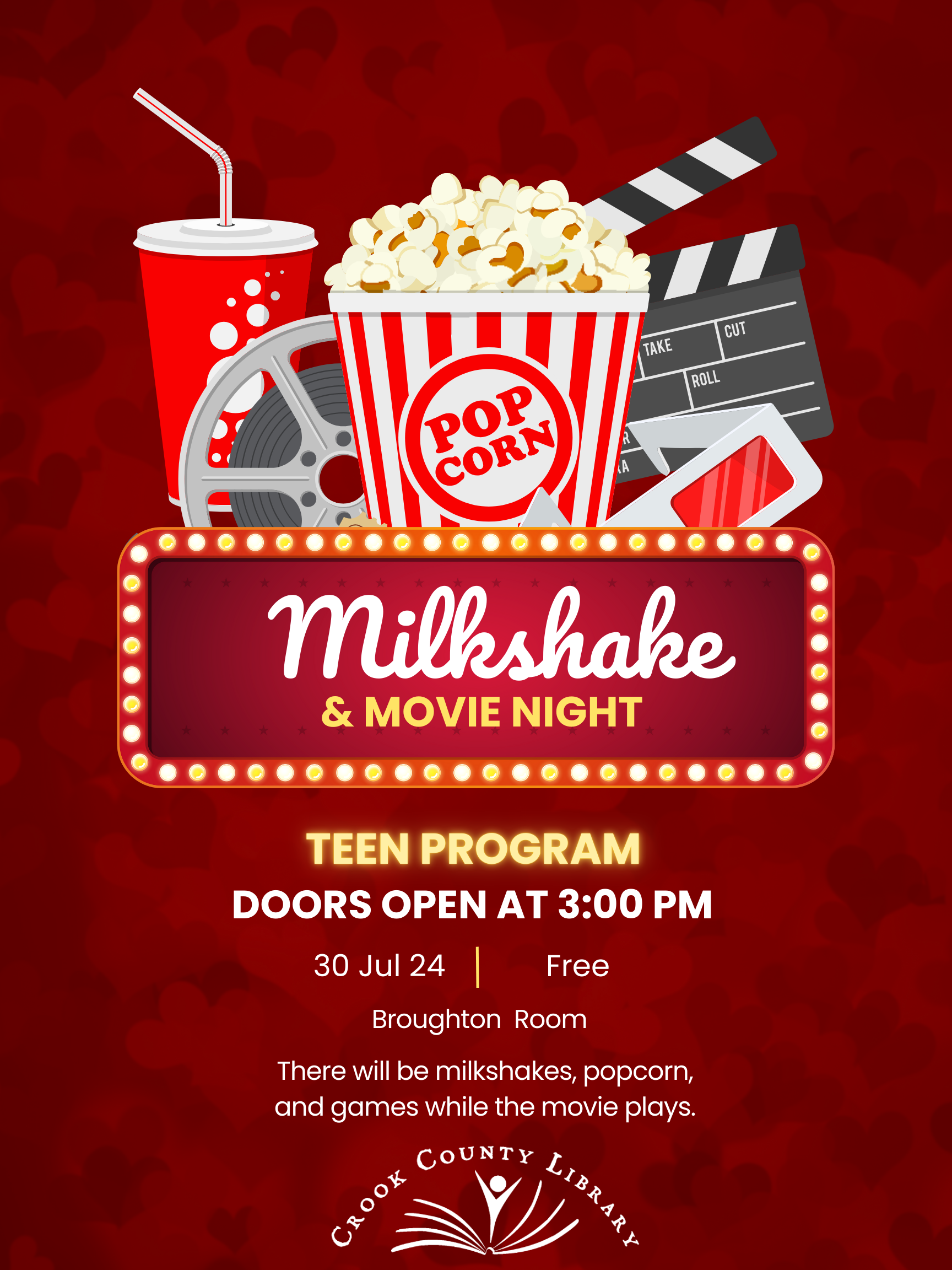 Teen Program: Movie & Milkshakes | Crook County Oregon