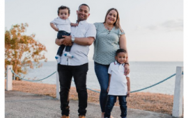 Family by the water