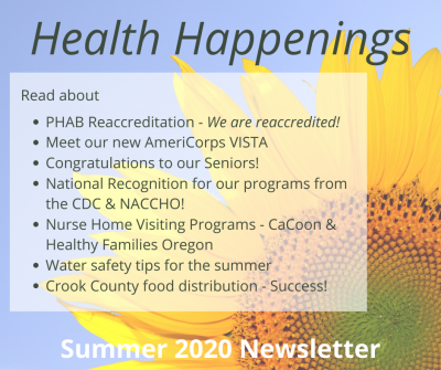 Healthy happenings newsletter image of a sunflower 